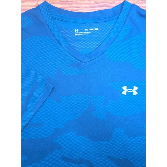 Under Armour Mens XXL Blue Camo Short Sleeve Loose Fit T-Shirt - Picture 4 of 7